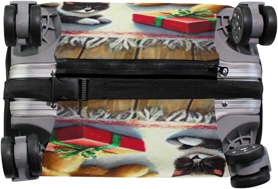 CHIFIGNO Christmas with Pets Cover for Suitcase for Travel Fits 18-32 Inch Luggage S Fits 18-20 Inch