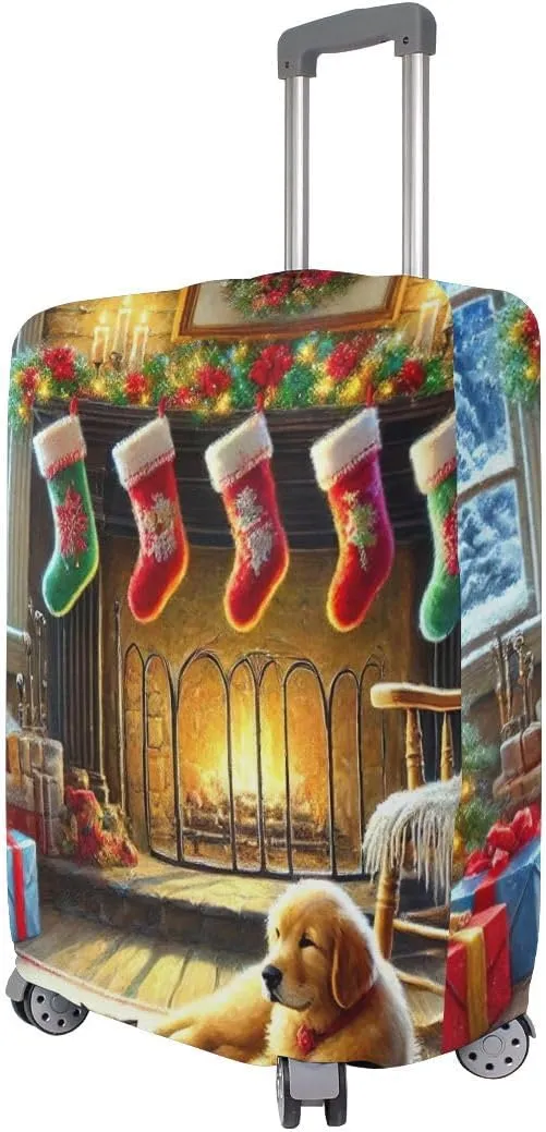 CHIFIGNO Christmas with Pets Cover for Suitcase for Travel Fits 18-32 Inch Luggage S Fits 18-20 Inch