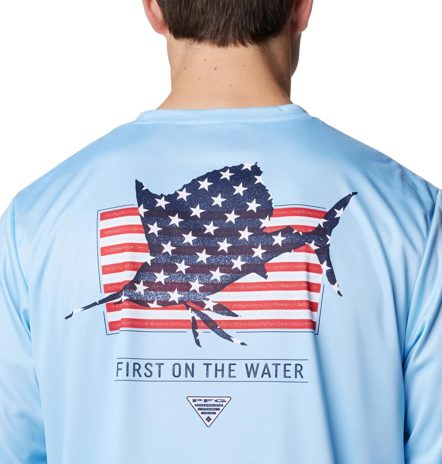 Columbia Men's Terminal Tackle PFG Fins and Stripes Long Sleeve