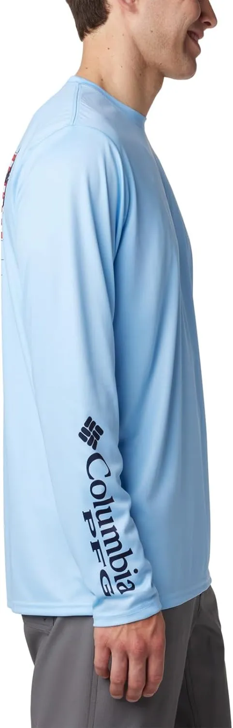 Columbia Men's Terminal Tackle PFG Fins and Stripes Long Sleeve