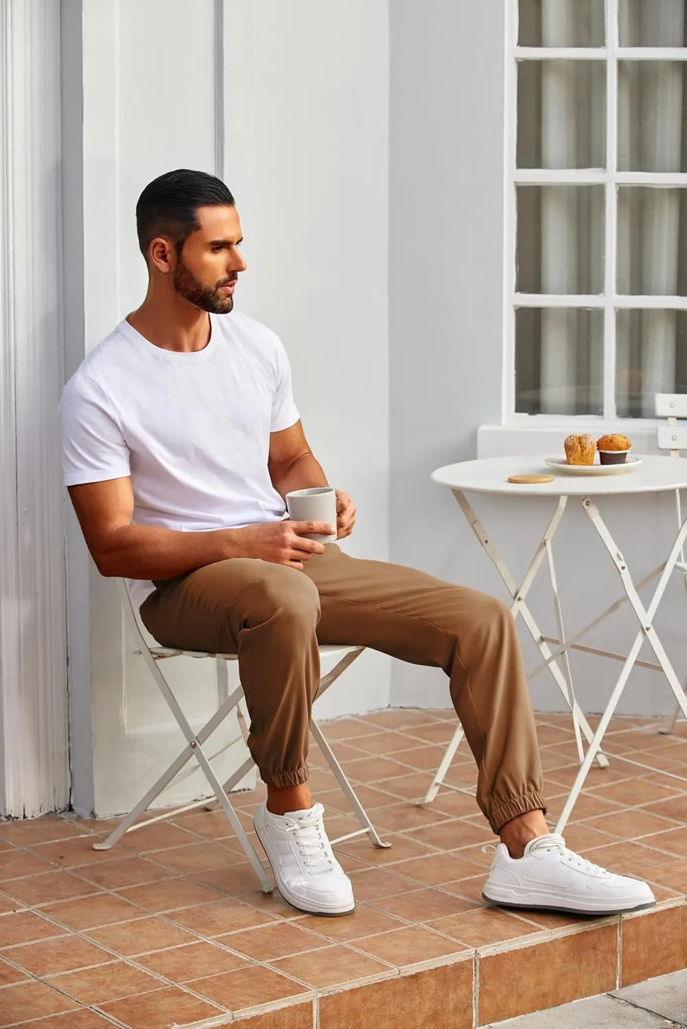 COOFANDY Mens Joggers Pants Regular Fit Casual Pants Lightweight Elastic Waistband Pants with Pockets