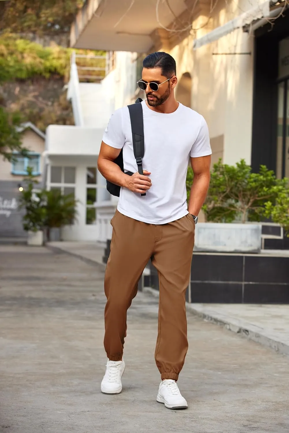 COOFANDY Mens Joggers Pants Regular Fit Casual Pants Lightweight Elastic Waistband Pants with Pockets