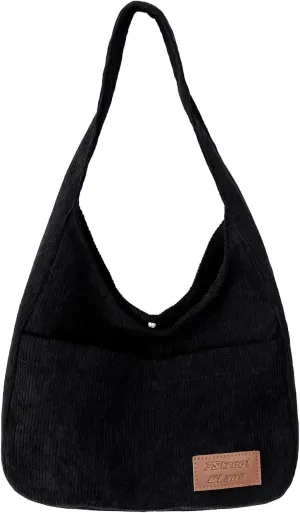Corduroy Tote Bag for Women, Small Hobo Purse Corduroy Shoulder Bag for Work Travel