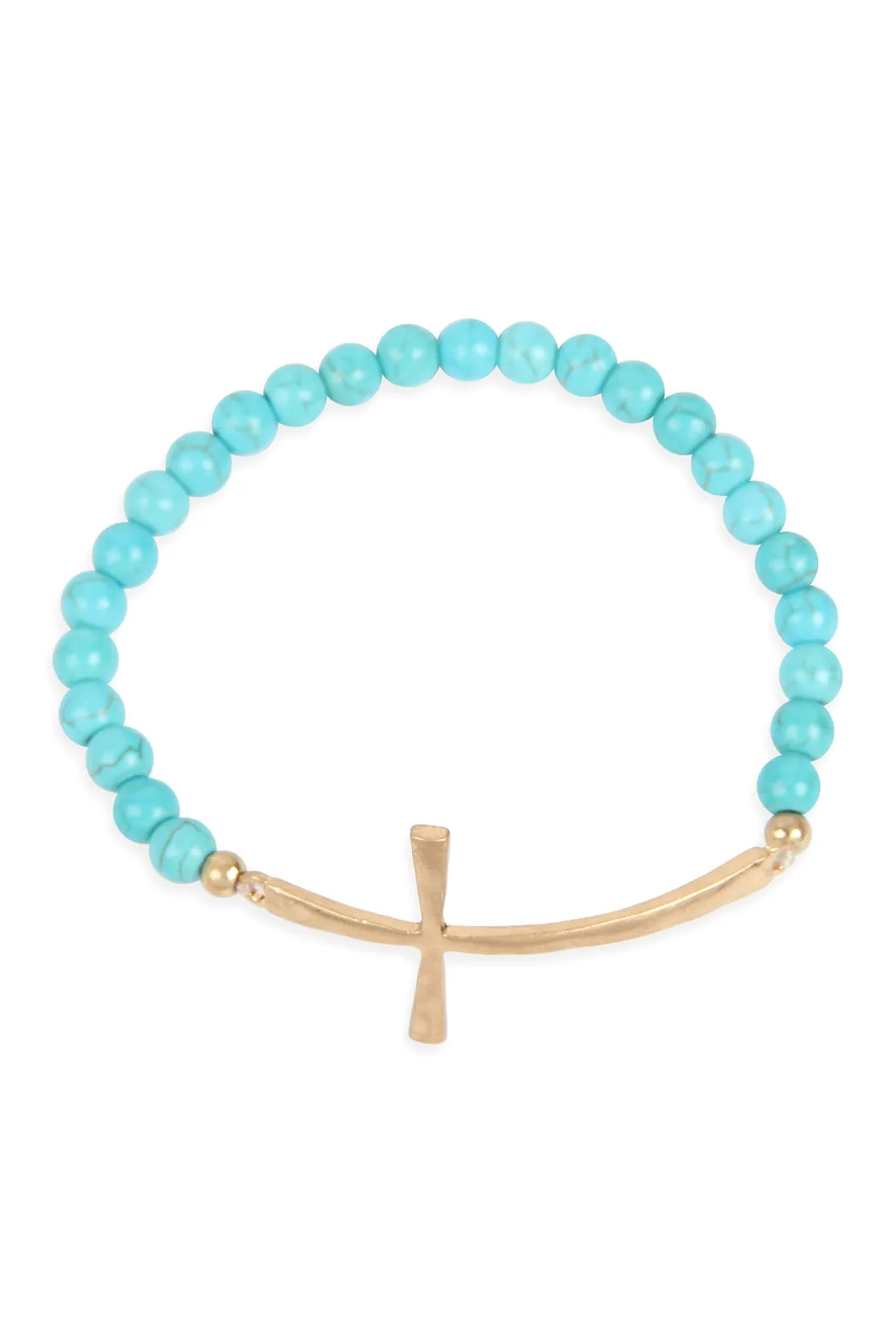 CROSS CHARM BEADS BRACELET