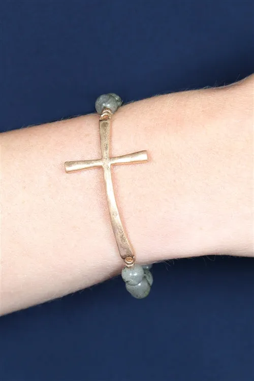 CROSS CHARM BEADS BRACELET