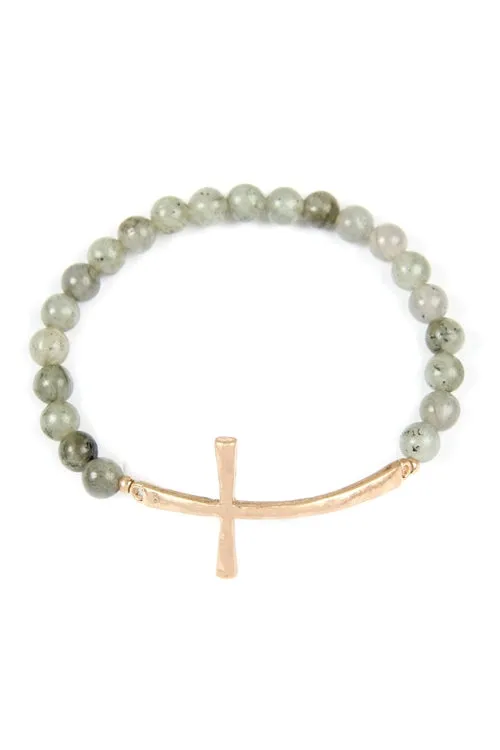 CROSS CHARM BEADS BRACELET