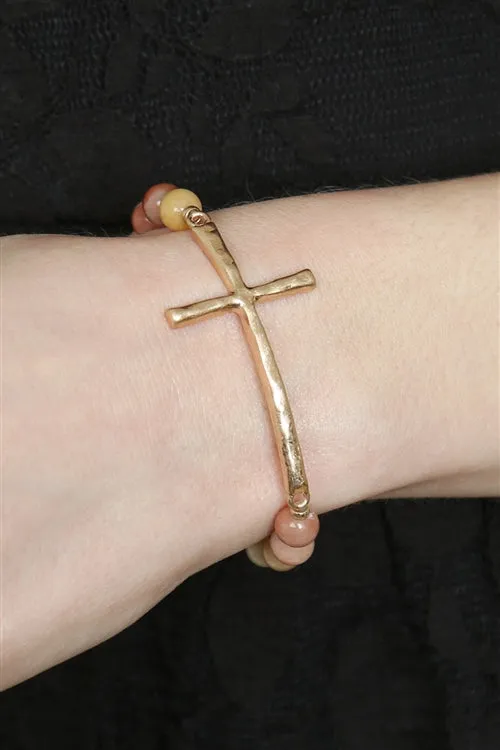 CROSS CHARM BEADS BRACELET