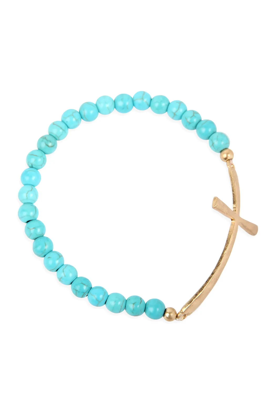 CROSS CHARM BEADS BRACELET