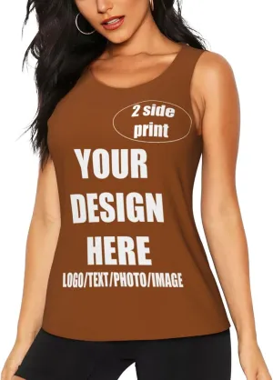 Custom Tank Top Design Your Own Images Custom Tank Tops for Women with Sleeveless Crewneck Gifts for Wife Mom