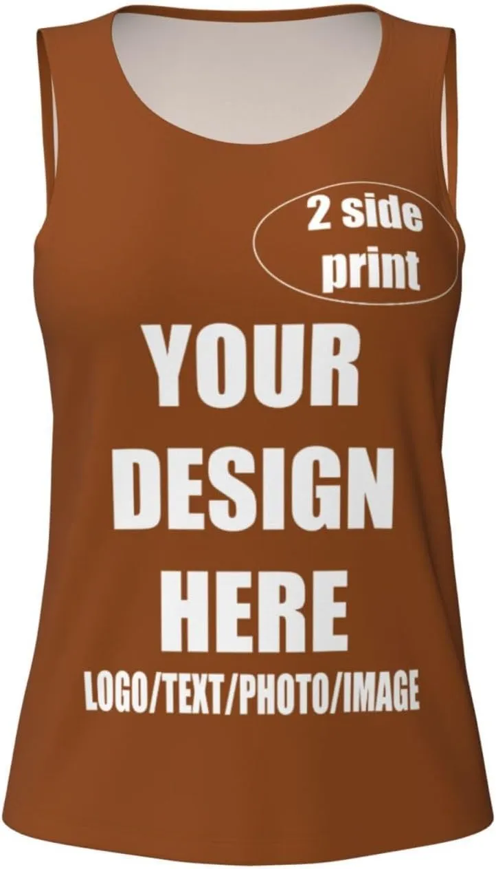 Custom Tank Top Design Your Own Images Custom Tank Tops for Women with Sleeveless Crewneck Gifts for Wife Mom