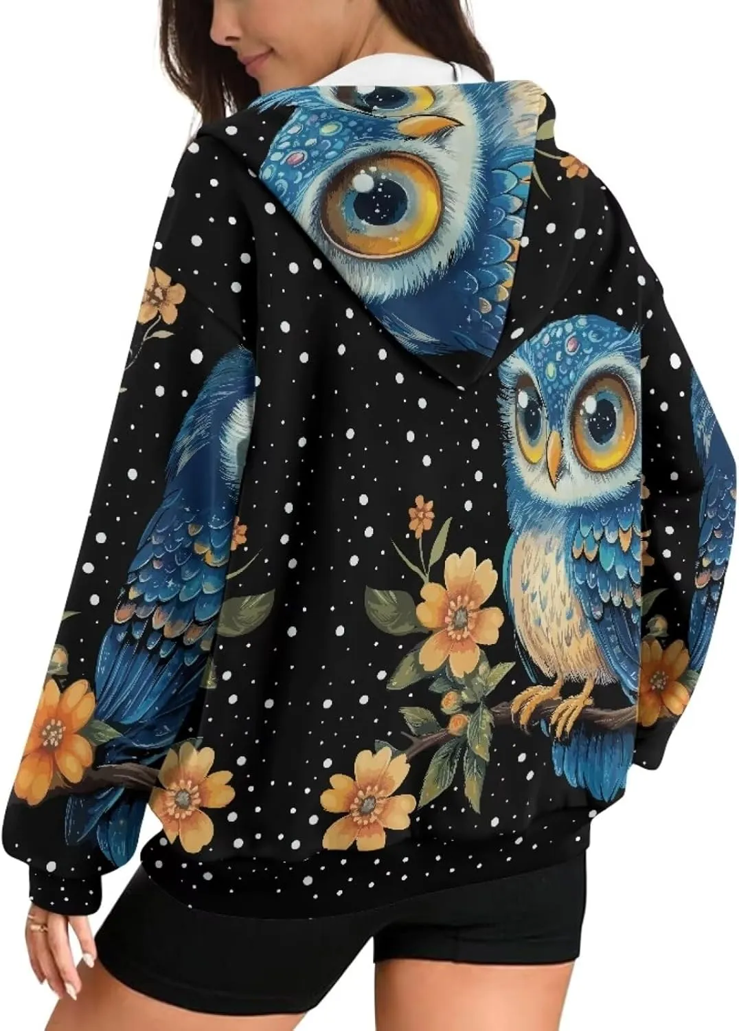 Forchrinse Christmas Bell Oversized Zip Up Hoodie for Women Y2K Fleece Long Sleeve Jacket Coat Xmas Sweatshrits for Teens