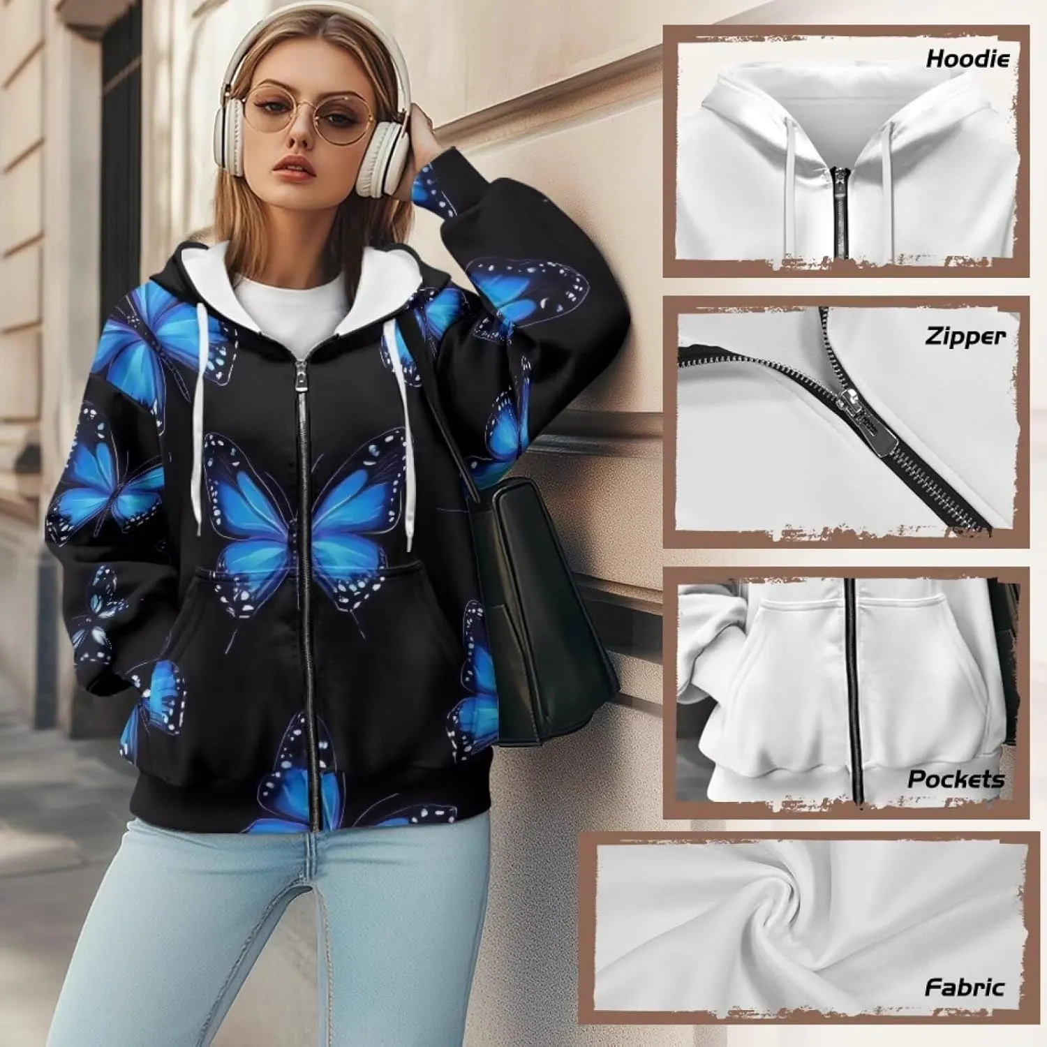 Forchrinse Red Ladybug Zip Up Hoodie for Women Long Sleeve Causal Y2K Hoodie Ladybug Oversized Sweatshirts Fall Pullover Tops