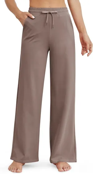 G4Free Wide Leg Yoga Pants for Women Loose Casual Sweatpants Drawstring Stretch Pants with Pockets Petite/Regular/Tall