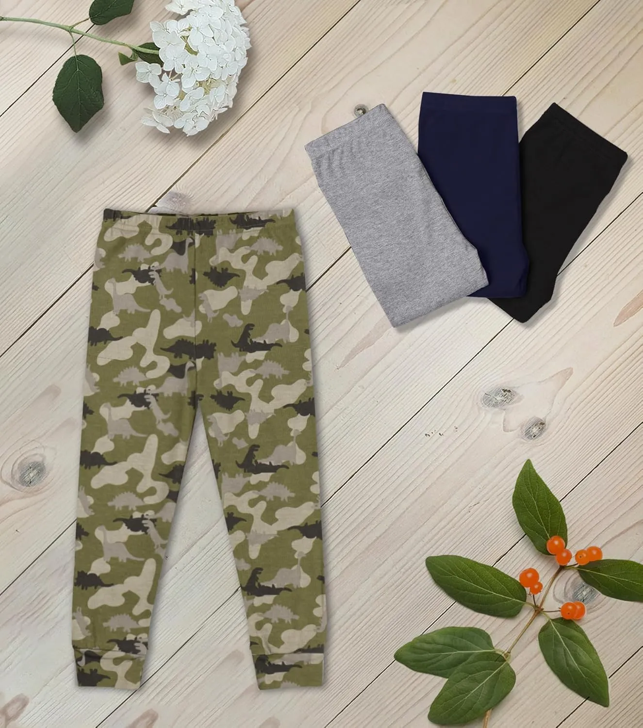 GLASH Kids Baby and Toddler Boys 4-Pack Cotton Pants