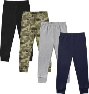 GLASH Kids Baby and Toddler Boys 4-Pack Cotton Pants