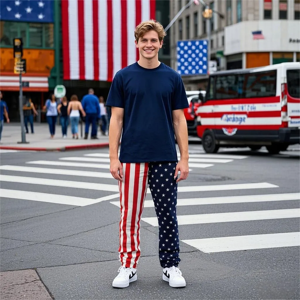 GRAJTCIN American Flag Pants Unisex USA Patriotic Joggers Pants Casual Sport Sweatpants Baggy Pants