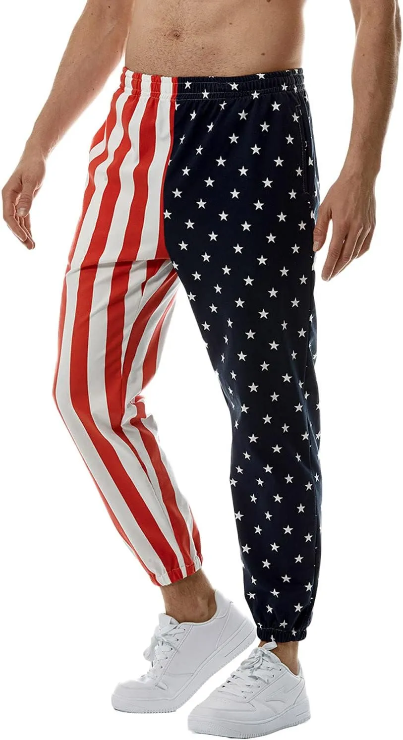GRAJTCIN American Flag Pants Unisex USA Patriotic Joggers Pants Casual Sport Sweatpants Baggy Pants