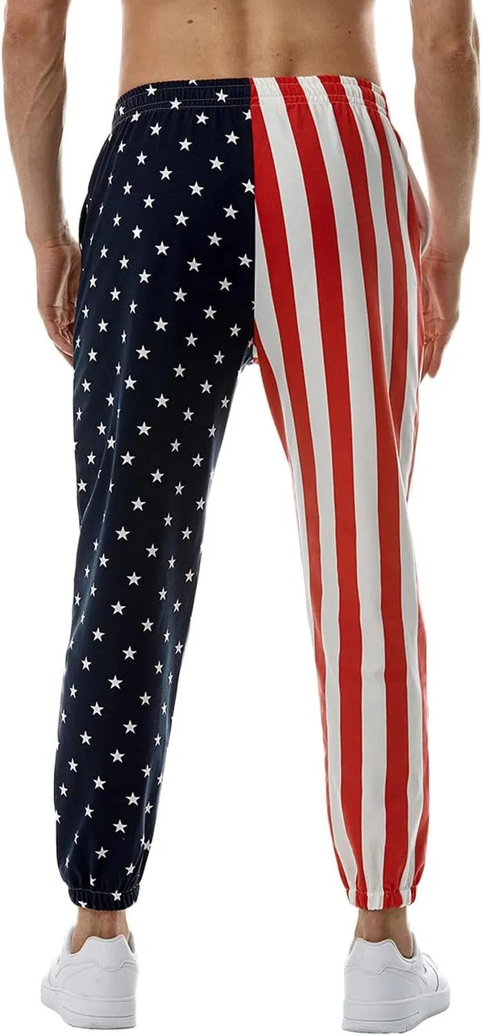 GRAJTCIN American Flag Pants Unisex USA Patriotic Joggers Pants Casual Sport Sweatpants Baggy Pants