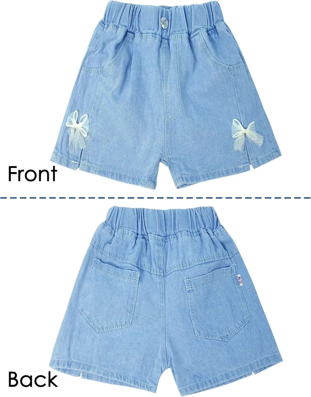 Happy Cherry Baby Girl Summer Denim Shorts Wide Leg Cute Cooling Jeans Hot Pants 1-13Y