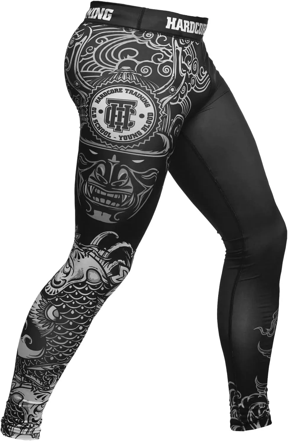 Hardcore Training Men's Compression Pants Workout Tights Leggings Base Layer Boxing Running Muay Thai MMA No Gi BJJ