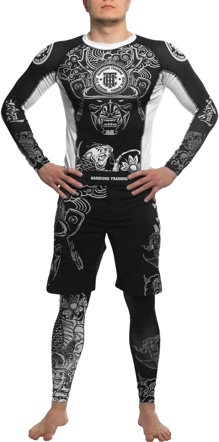 Hardcore Training Men's Compression Pants Workout Tights Leggings Base Layer Boxing Running Muay Thai MMA No Gi BJJ