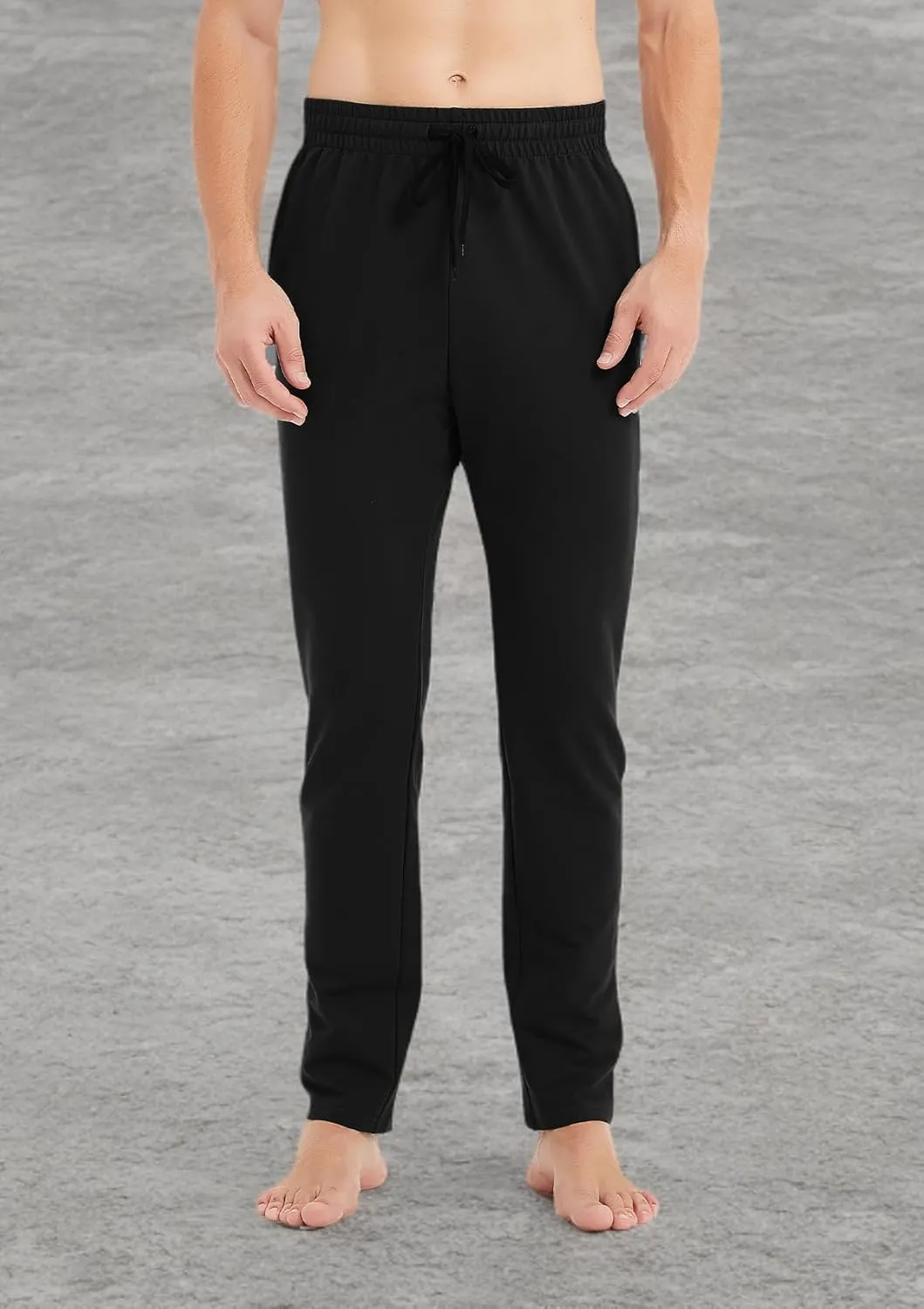 Idtswch 34/36/38/40 Long Inseam Men's Tall Striped Sweatpants Workout Training Lounge Joggers Pants with Pockets