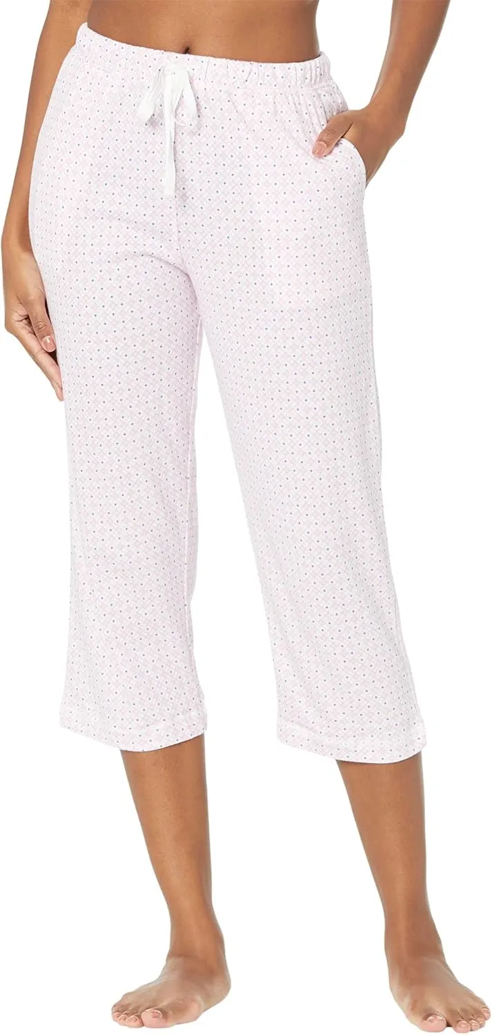 Karen Neuburger Women's Petite Berry Kiss Short Sleeve Girlfriend Capris Pj