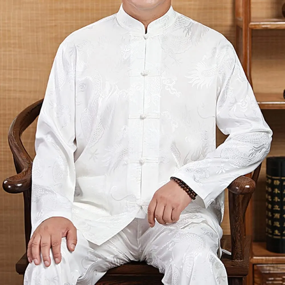 Kung Fu Uniform for Men Shirt Suit Chinese Traditional Tang Hanfu Martial Arts Wing Chun Tai Chi Training Cloth Pants