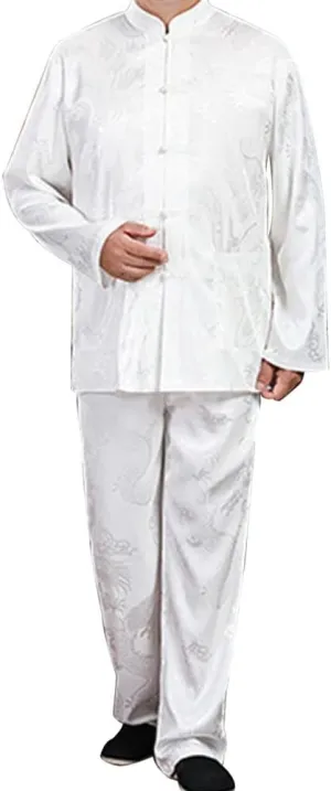 Kung Fu Uniform for Men Shirt Suit Chinese Traditional Tang Hanfu Martial Arts Wing Chun Tai Chi Training Cloth Pants