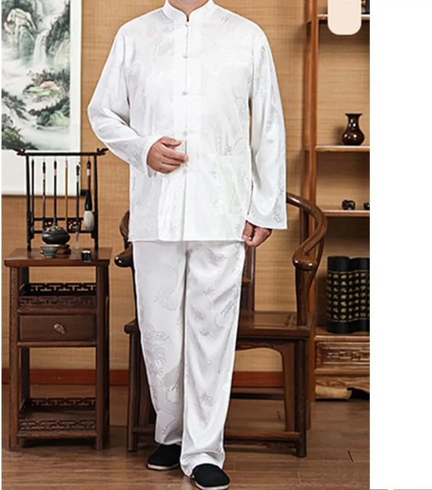 Kung Fu Uniform for Men Shirt Suit Chinese Traditional Tang Hanfu Martial Arts Wing Chun Tai Chi Training Cloth Pants