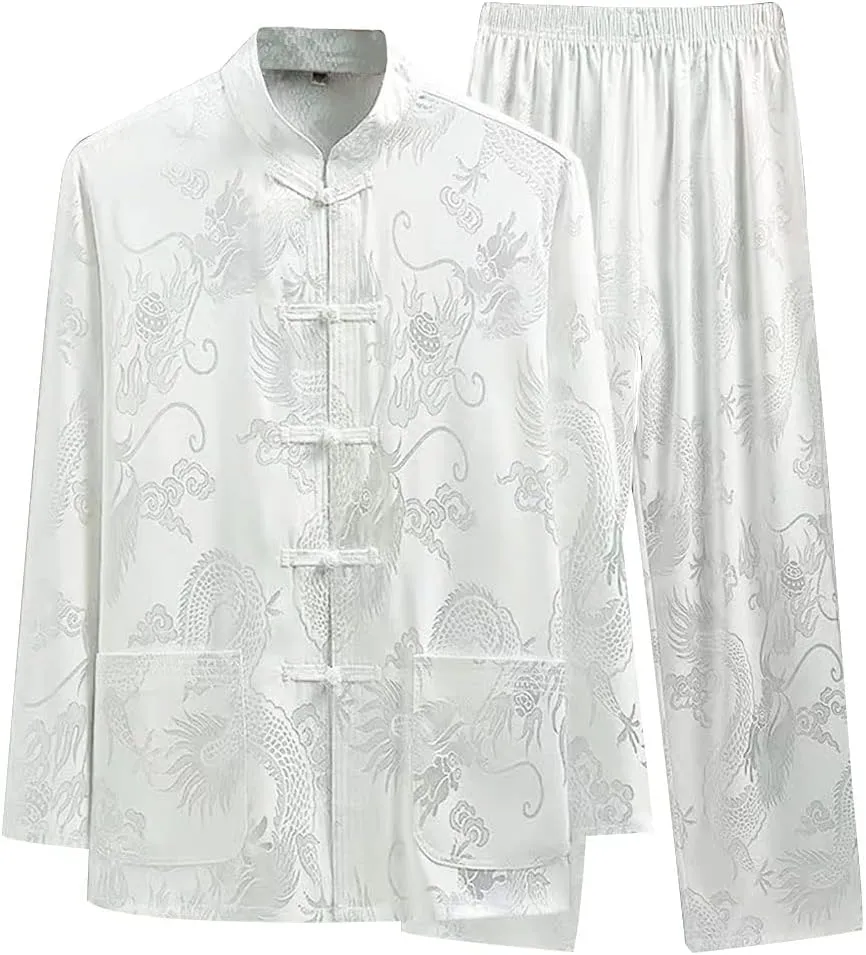 Kung Fu Uniform for Men Shirt Suit Chinese Traditional Tang Hanfu Martial Arts Wing Chun Tai Chi Training Cloth Pants