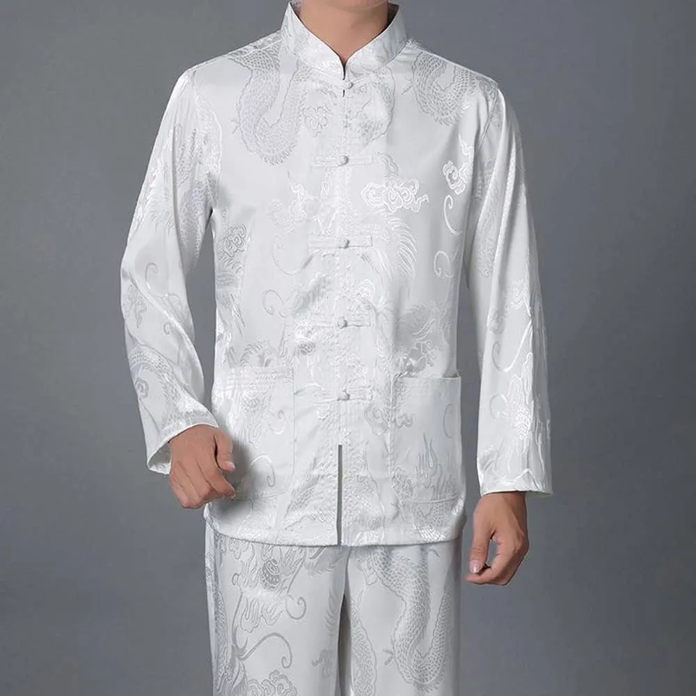 Kung Fu Uniform for Men Shirt Suit Chinese Traditional Tang Hanfu Martial Arts Wing Chun Tai Chi Training Cloth Pants