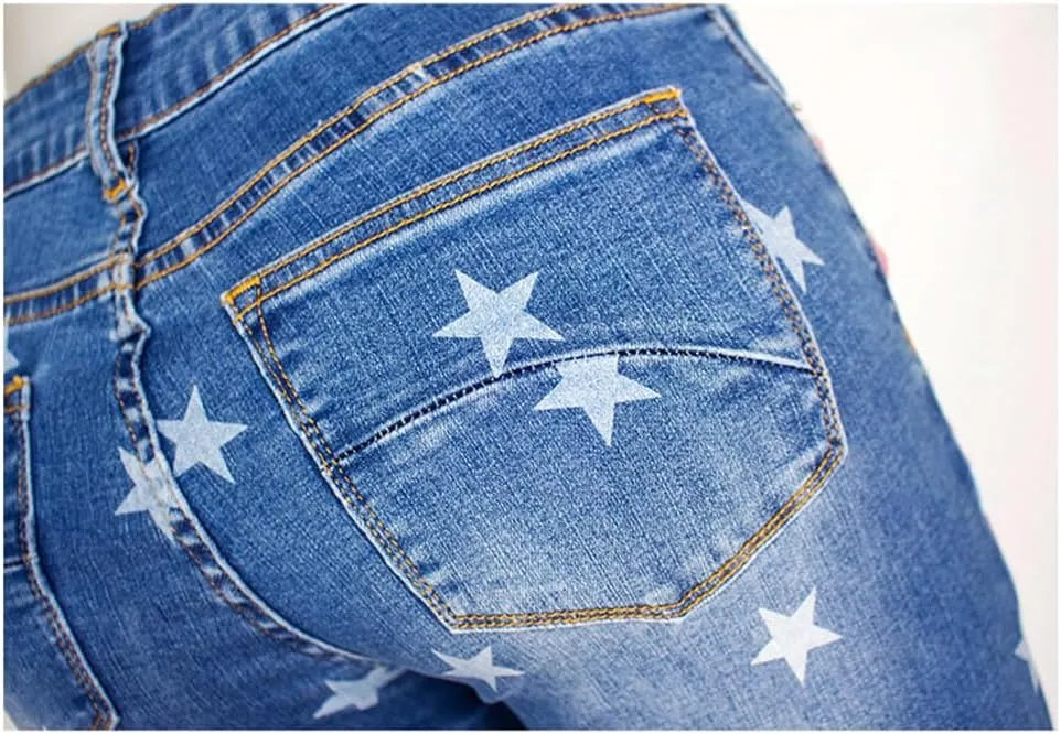 LAFOURAM Bell Bottom Jeans for Women High Waist Flared Wide Leg Floral Embroidered Denim Pants