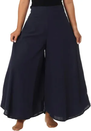 Lannaclothesdesign Cotton Palazzo Pants for Women Plus Size Hippie Wide Leg Lounge Pant