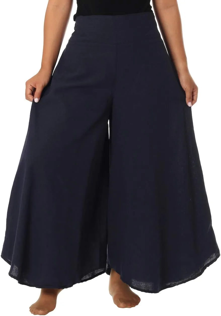 Lannaclothesdesign Cotton Palazzo Pants for Women Plus Size Hippie Wide Leg Lounge Pant