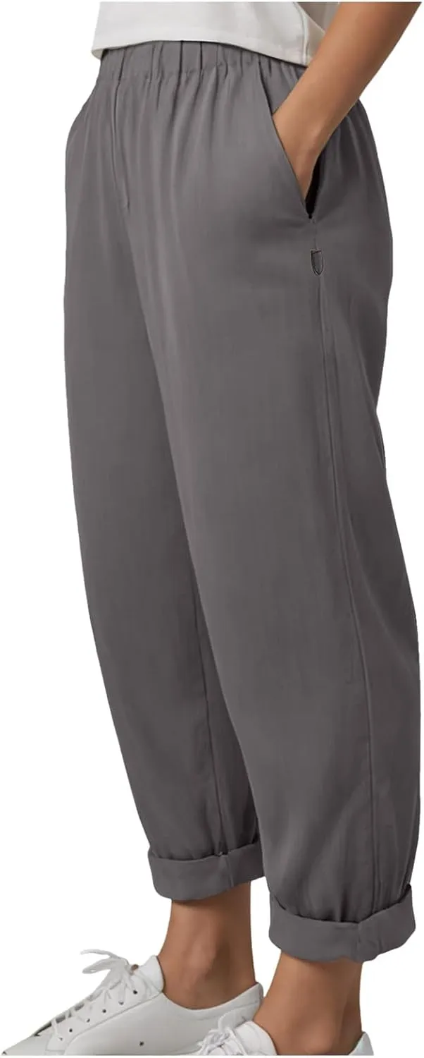 Linen Clothing for Women Casual Pants Summer Straight Wide Leg Loose Pants Elastic Waist Cropped Trouser