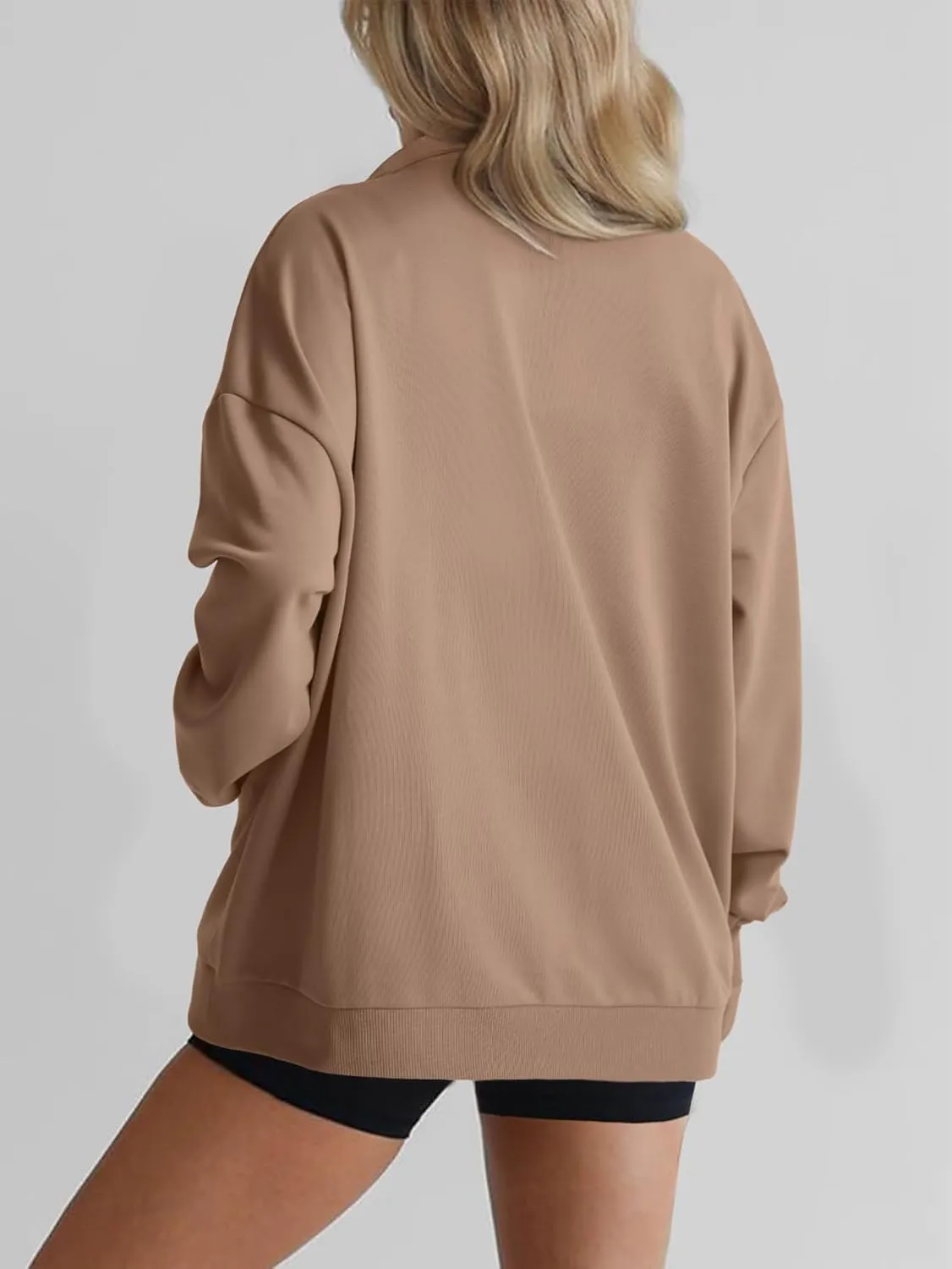 LYANER Women's Half Zip Oversized Sweatshirts Pullover Long Sleeve Hoodies Casual Sweater with Pockets