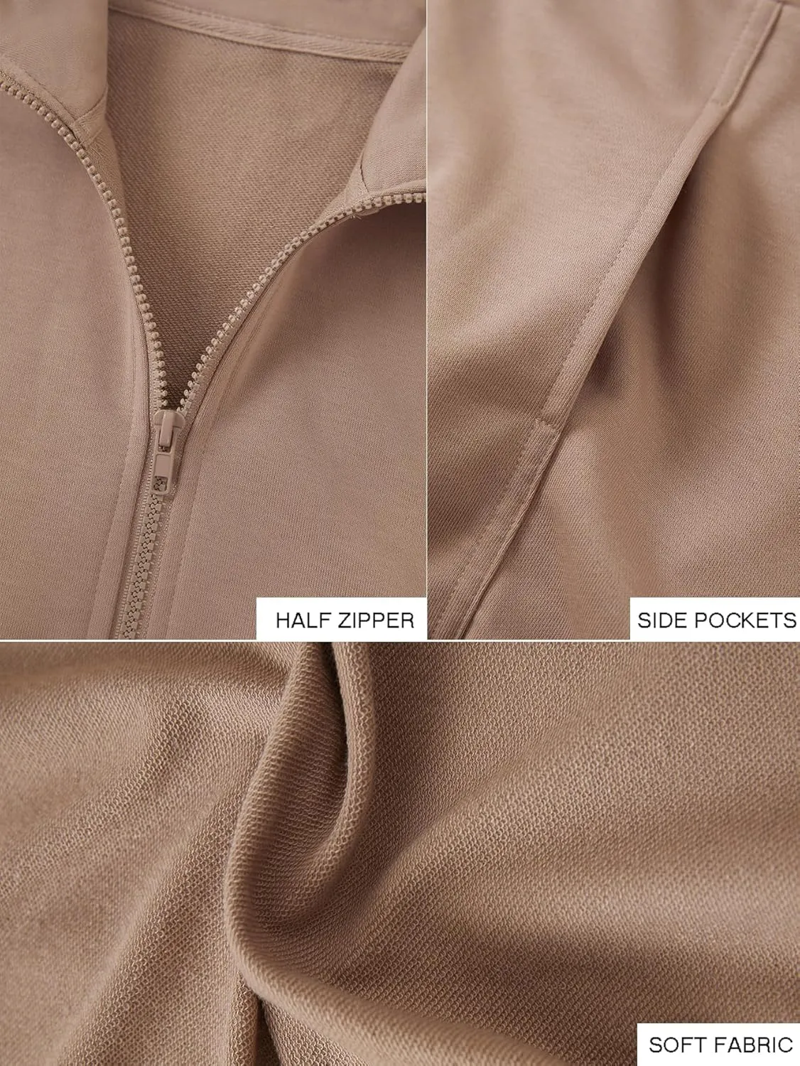 LYANER Women's Half Zip Oversized Sweatshirts Pullover Long Sleeve Hoodies Casual Sweater with Pockets