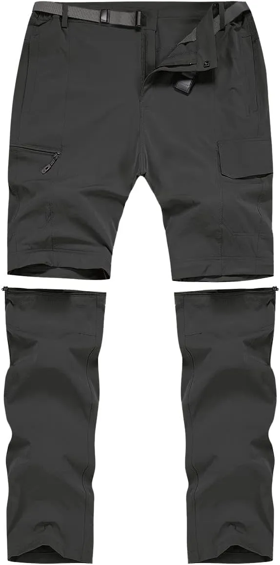 MANSDOUR Men's Hiking Pants Convertible Quick Dry Lightweight Zip-Off Outdoor Travel Camping Fishing Pants