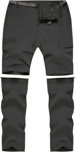 MANSDOUR Men's Hiking Pants Convertible Quick Dry Lightweight Zip-Off Outdoor Travel Camping Fishing Pants