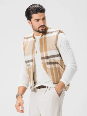 MARCELLUS VEST IN CREAM AND BROWN