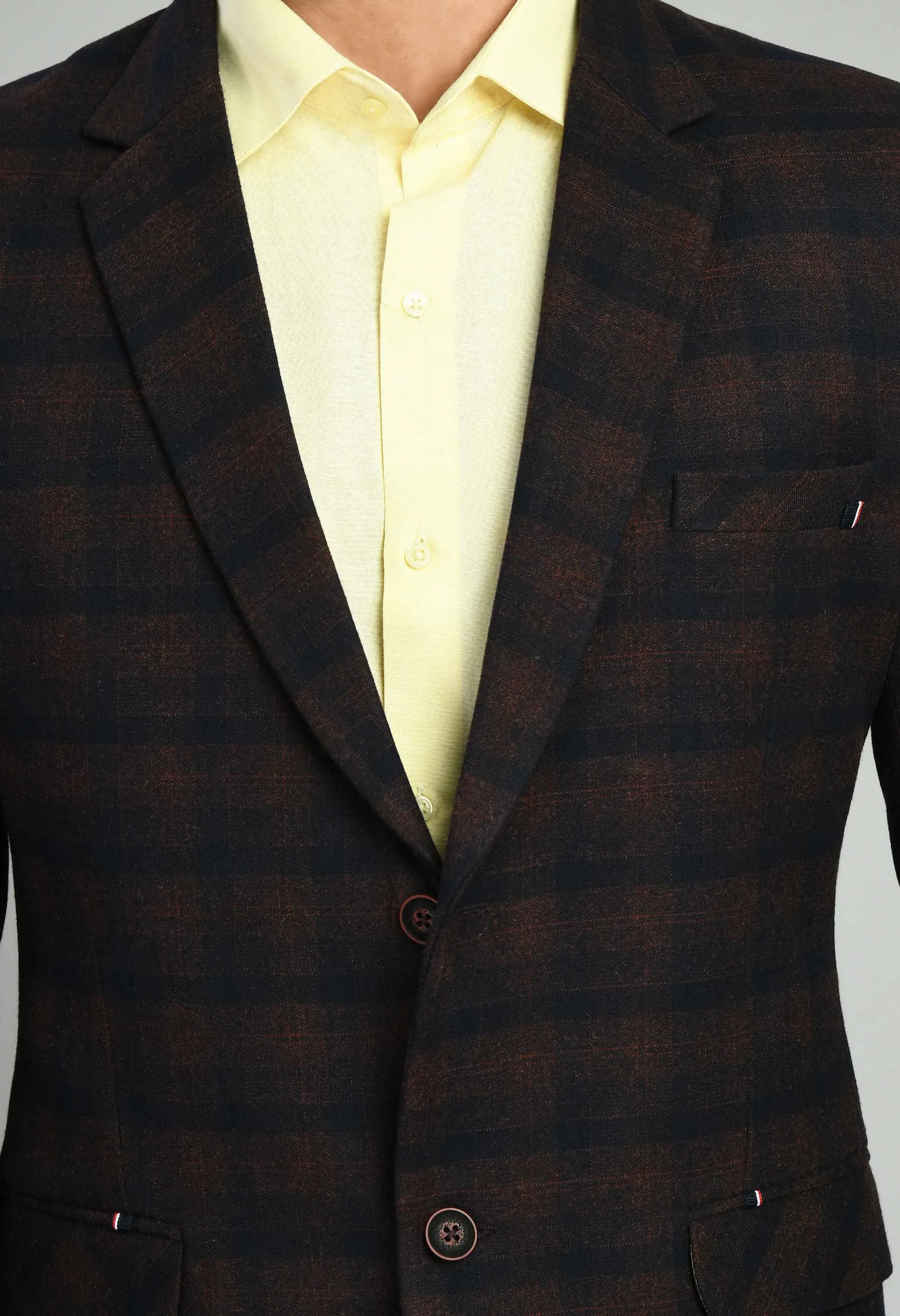 Men's Bold Wine Checks Suit