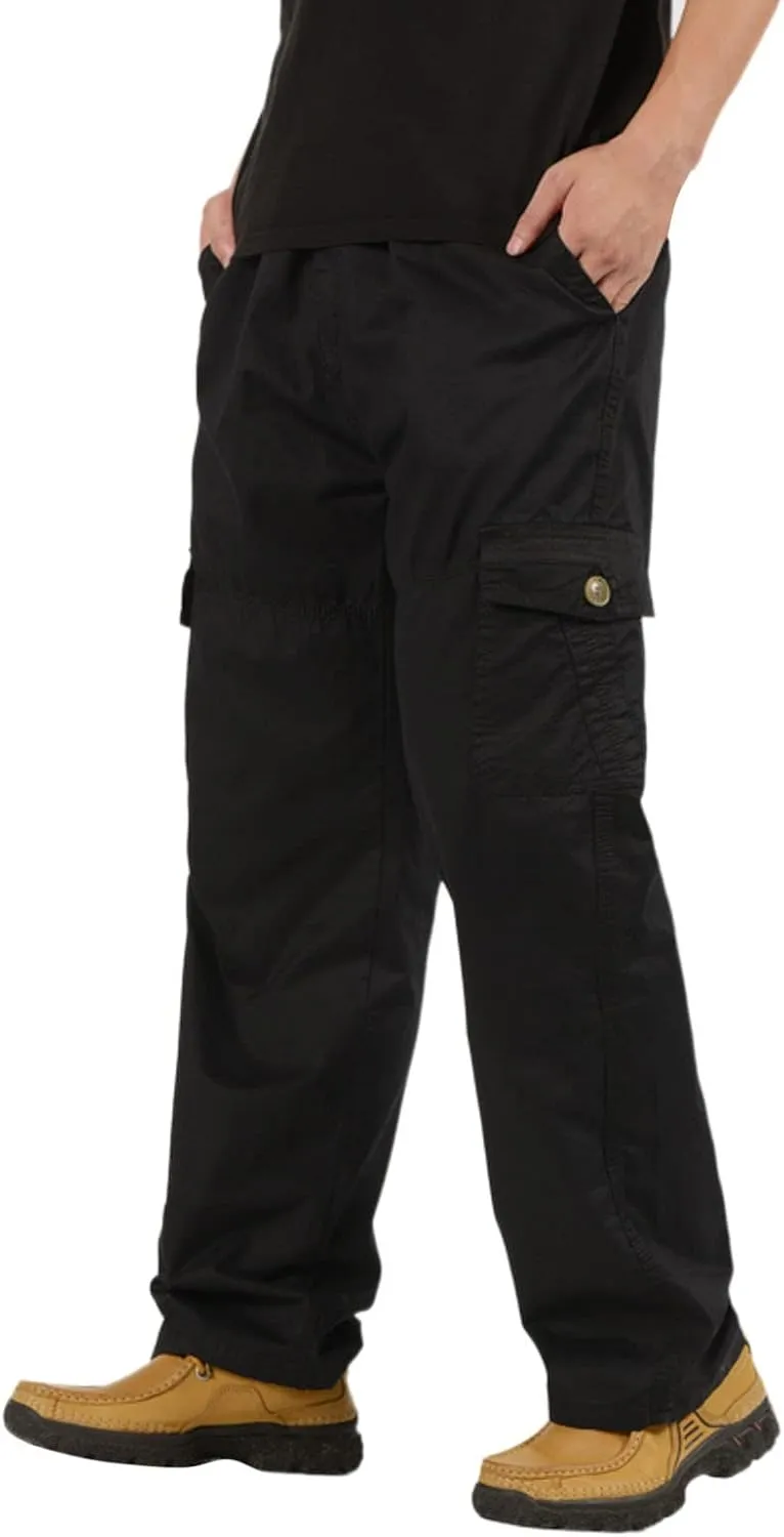 Men's Cargo Sweatpants Sweatpants for Men Men's Active Basic Jogger Fleece Joggers Pants Men Outdoor Pocket Drawstring