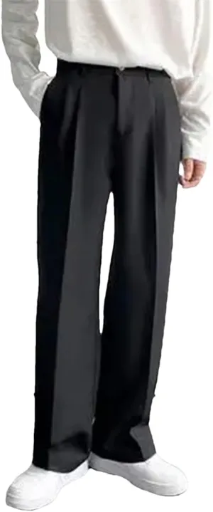 Men's Loose Casual Pants Solid Color Wide Leg Pants Formal Business Design Suit Pants Trousers
