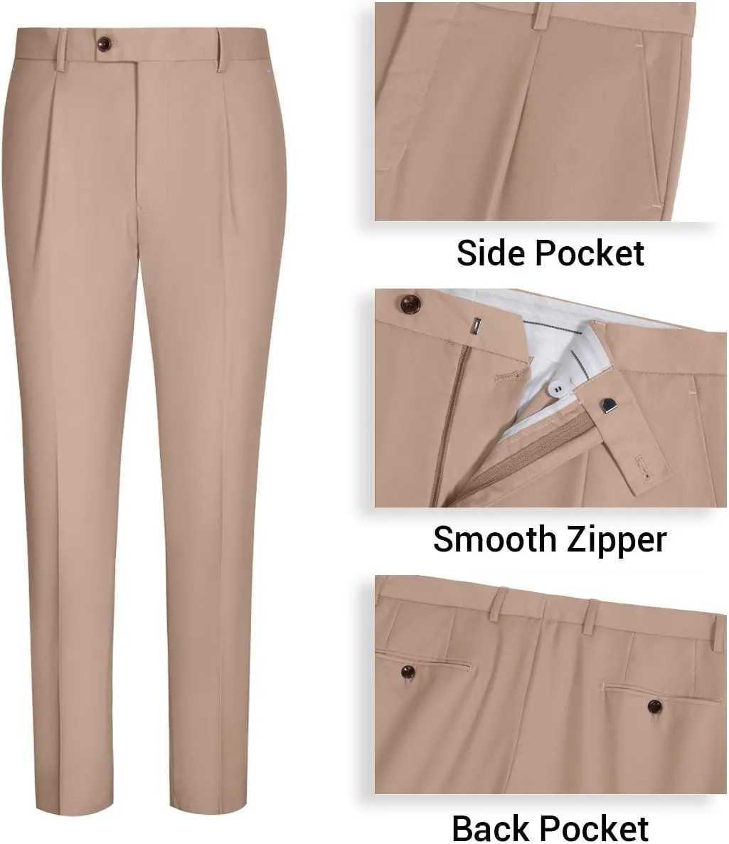 Mens Vest Pants Suits Set 2 Pieces Slim Fit Groomsmen Suit for Men Formal