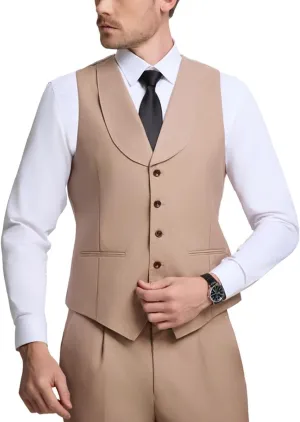 Mens Vest Pants Suits Set 2 Pieces Slim Fit Groomsmen Suit for Men Formal
