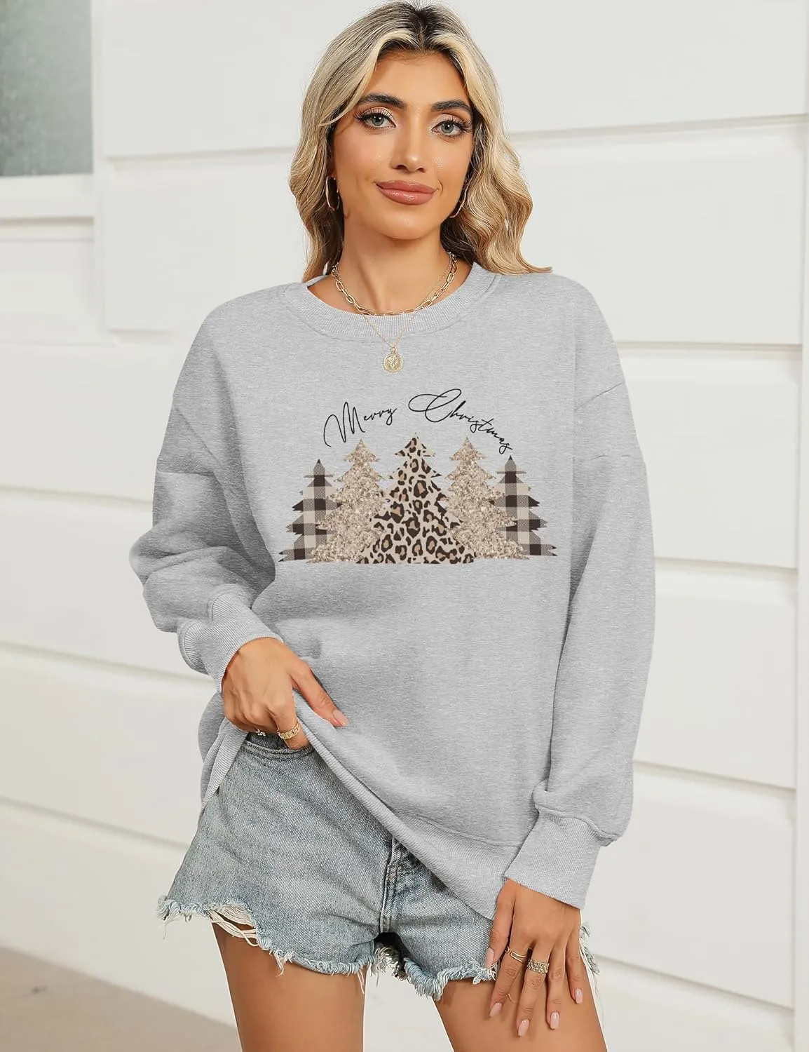 Micoson Women's Oversize USA Letter Print Sweatshirts