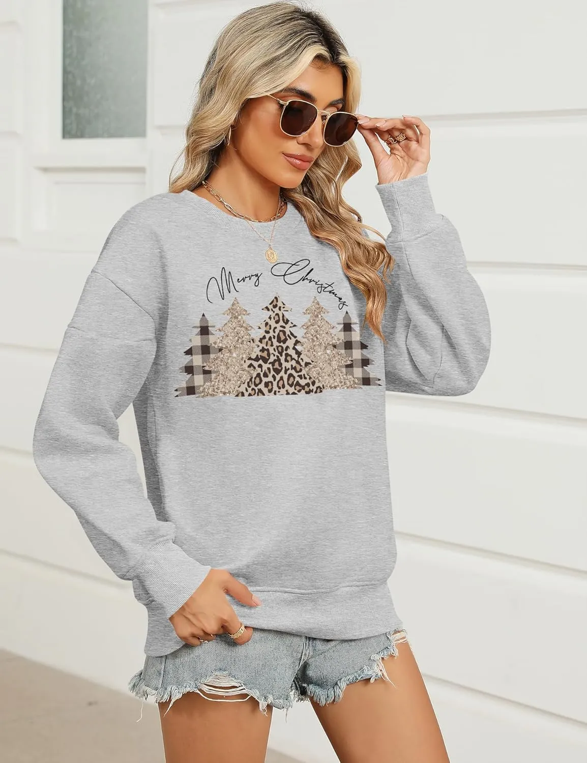 Micoson Women's Oversize USA Letter Print Sweatshirts