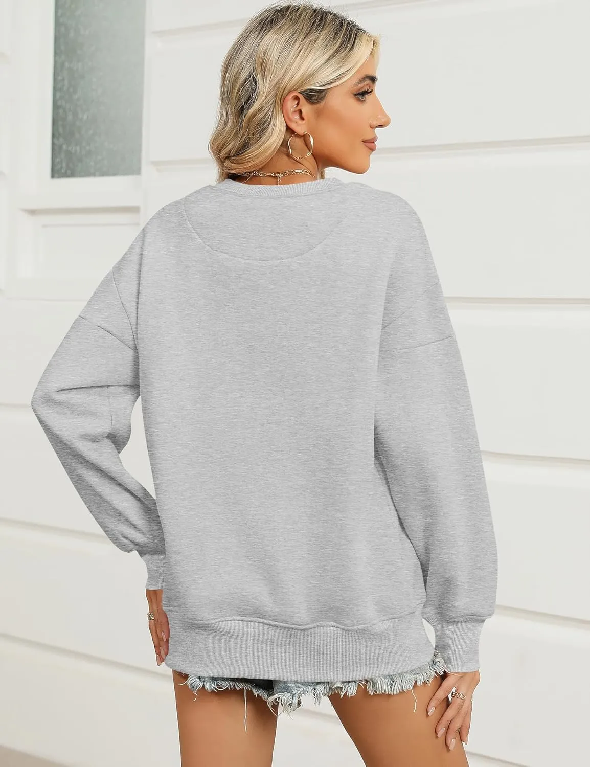 Micoson Women's Oversize USA Letter Print Sweatshirts
