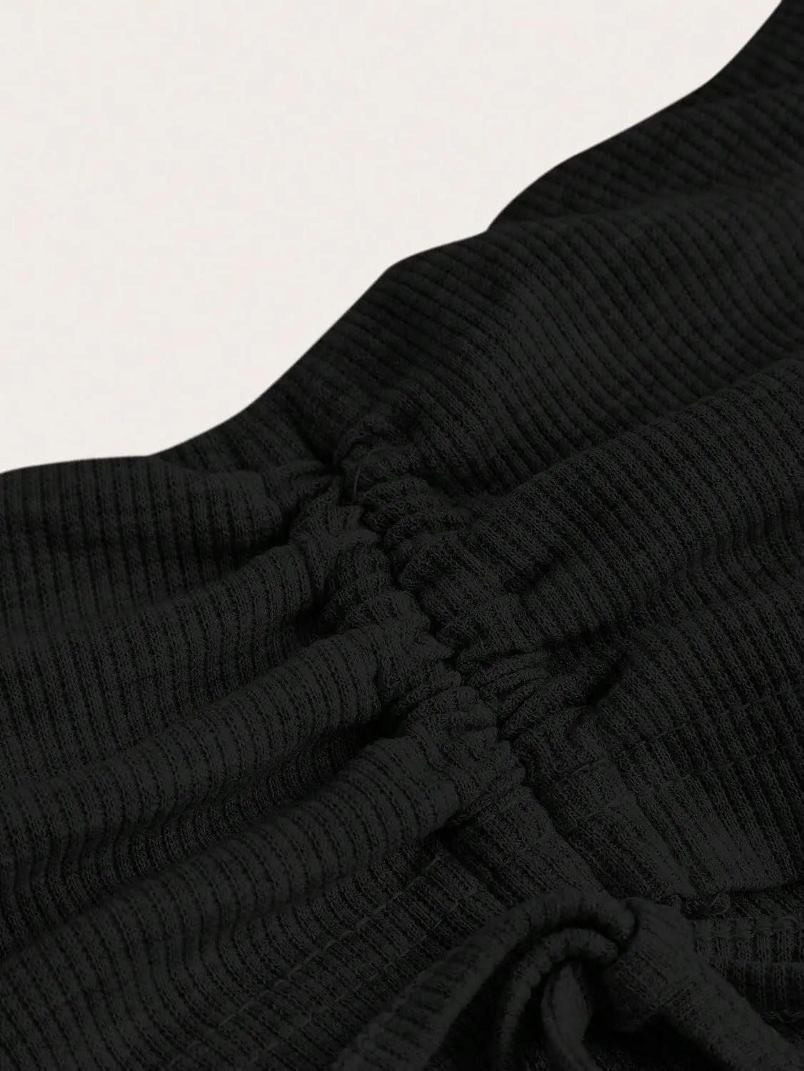Milumia Women's Ruched Drawstring Flare Leggings Y2K Fold Over Bell Bottom Bootcut Yoga Pants